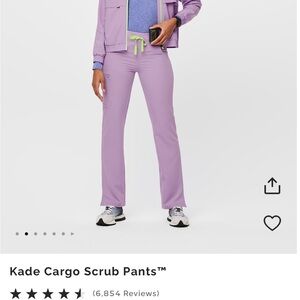 Figs Kade Cargo Scrub Pants, Size Medium Petite
